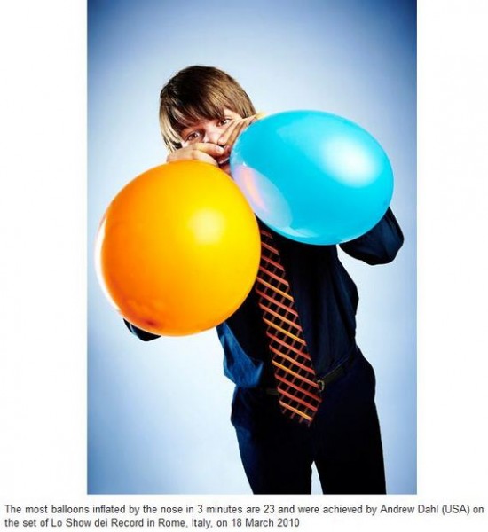 Balloons inflated by the nose Balloons inflated by the nose